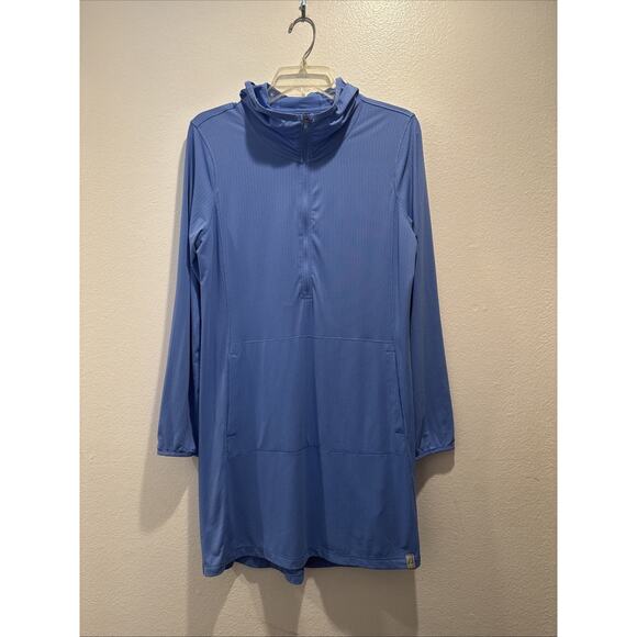 LL Bean Dresses & Skirts - LL Bean Sun Dress Women’s 1/2 Zip Blue Long Sleeve Smart Nylon Blend UPF 50 Med
